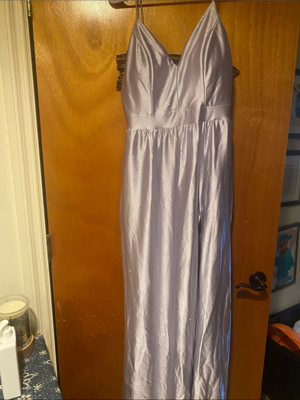 Windsor Shimmery Lavender Satin Maxi Dress